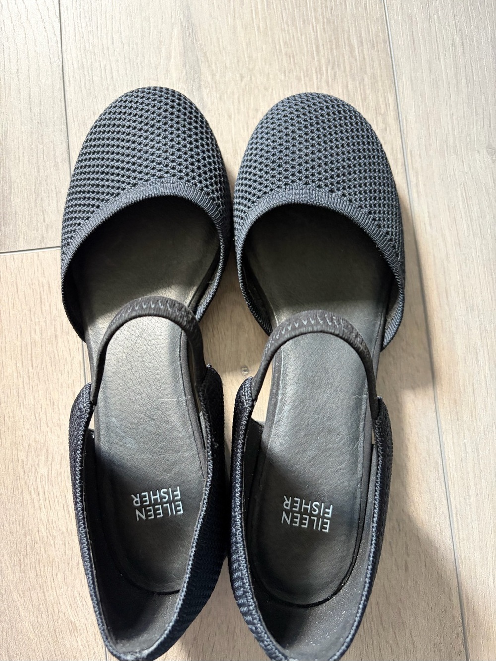 Eileen Fisher Black Knit Slingback Flats